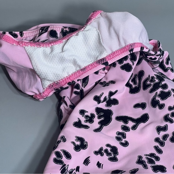 Pink black leopard Print girl Swimsuit size 8/10 no flaws great condition - Picture 5 of 5